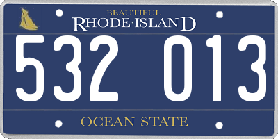 RI license plate 532013