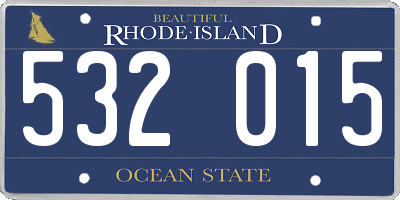 RI license plate 532015