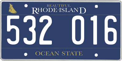 RI license plate 532016
