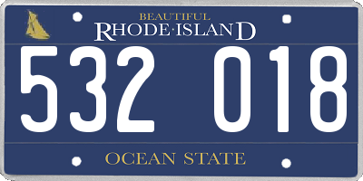 RI license plate 532018