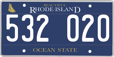 RI license plate 532020