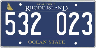 RI license plate 532023