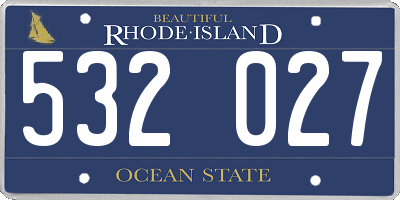 RI license plate 532027