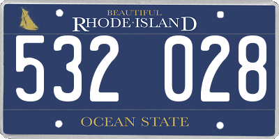 RI license plate 532028