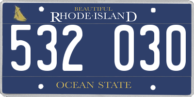 RI license plate 532030
