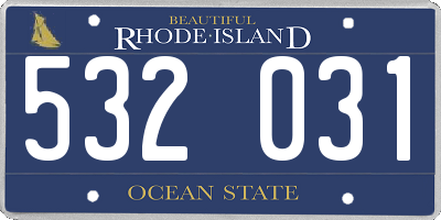 RI license plate 532031