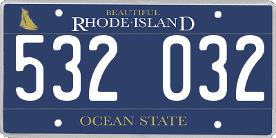RI license plate 532032