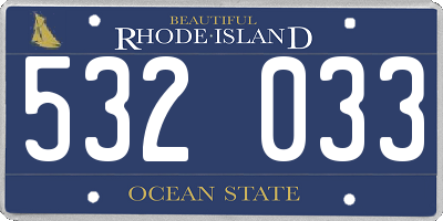 RI license plate 532033