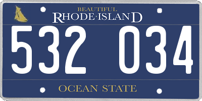 RI license plate 532034