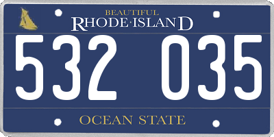 RI license plate 532035