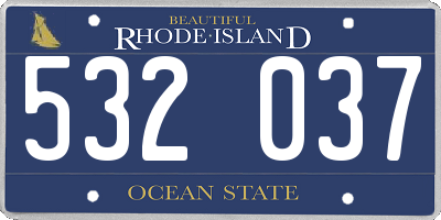 RI license plate 532037