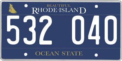 RI license plate 532040