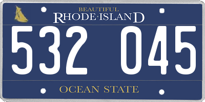 RI license plate 532045