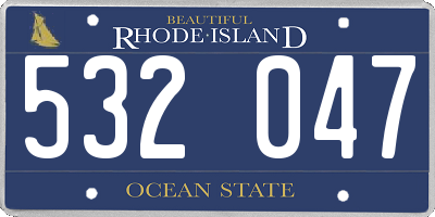 RI license plate 532047