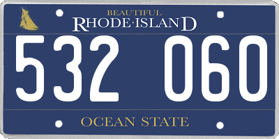 RI license plate 532060