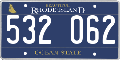 RI license plate 532062