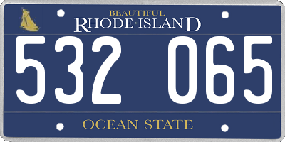 RI license plate 532065