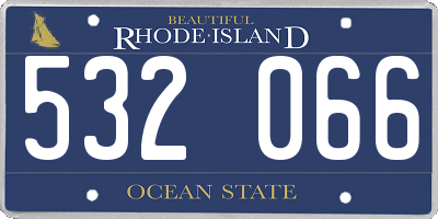 RI license plate 532066