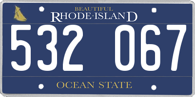 RI license plate 532067