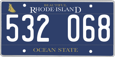 RI license plate 532068