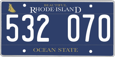 RI license plate 532070