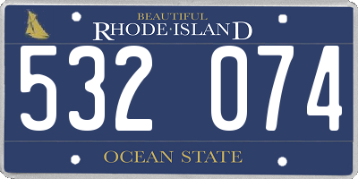 RI license plate 532074
