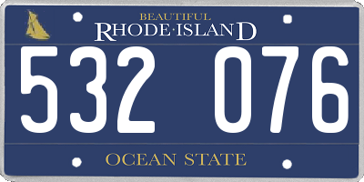 RI license plate 532076