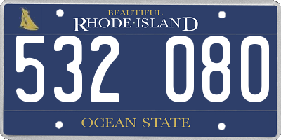 RI license plate 532080