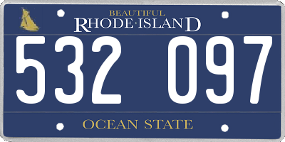RI license plate 532097