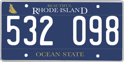 RI license plate 532098
