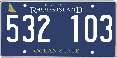 RI license plate 532103