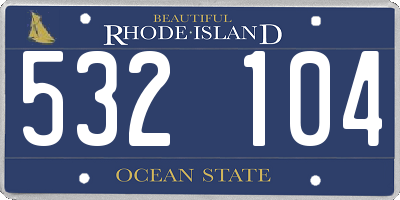 RI license plate 532104