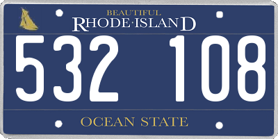 RI license plate 532108