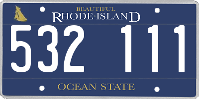 RI license plate 532111