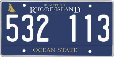 RI license plate 532113