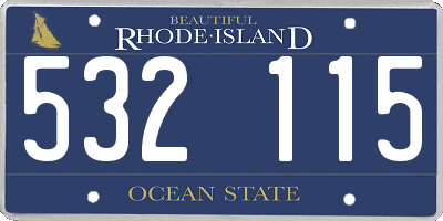 RI license plate 532115