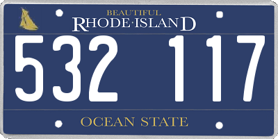 RI license plate 532117