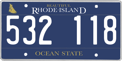 RI license plate 532118