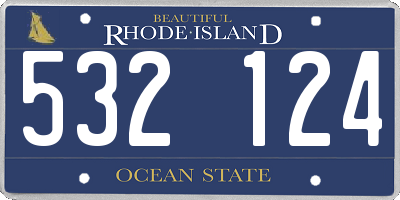 RI license plate 532124