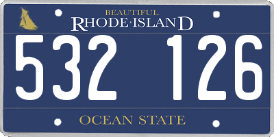 RI license plate 532126