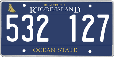RI license plate 532127