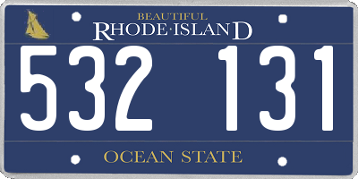 RI license plate 532131