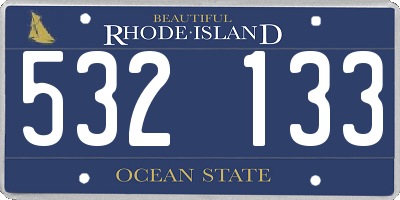 RI license plate 532133
