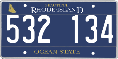 RI license plate 532134