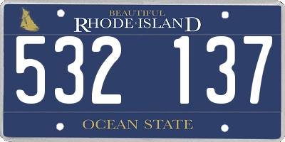 RI license plate 532137