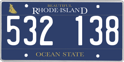 RI license plate 532138