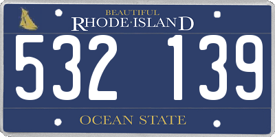 RI license plate 532139