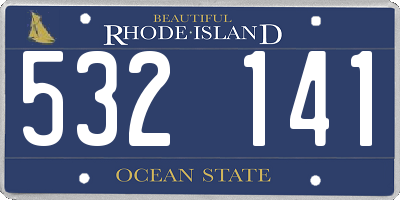 RI license plate 532141