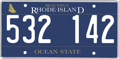 RI license plate 532142
