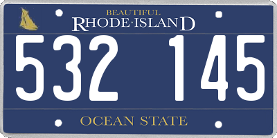 RI license plate 532145
